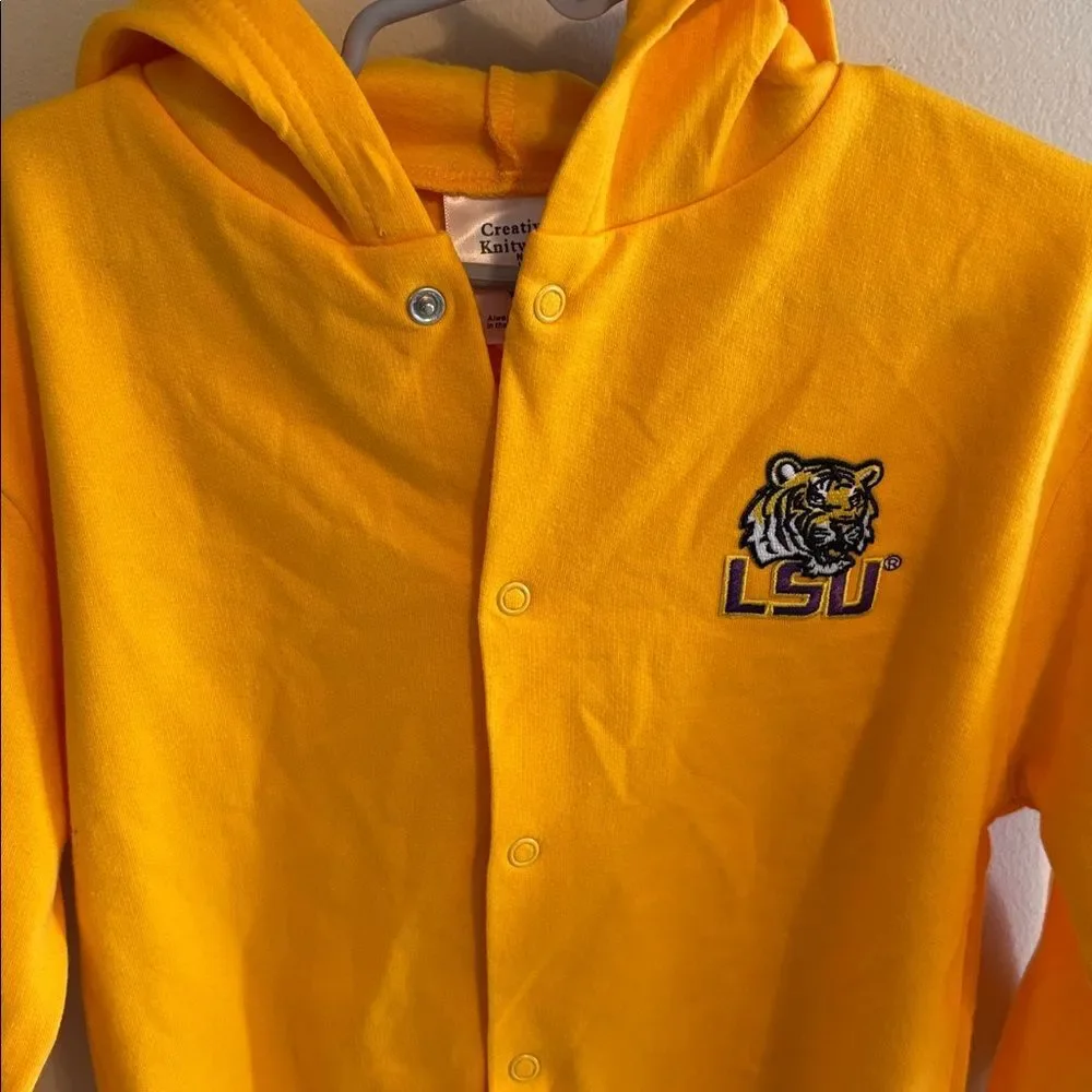 Creative knitwear Kids Yellow LSU lightweight hoodie size 4T